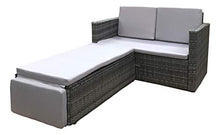 Load image into Gallery viewer, EVRE Outdoor Rattan Garden Love Bed Furniture Set Patio Conservatory (Grey)
