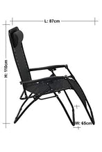 Load image into Gallery viewer, Havnyt Zero Gravity Reclining Chairs Garden Sun Loungers Black SET OF 2
