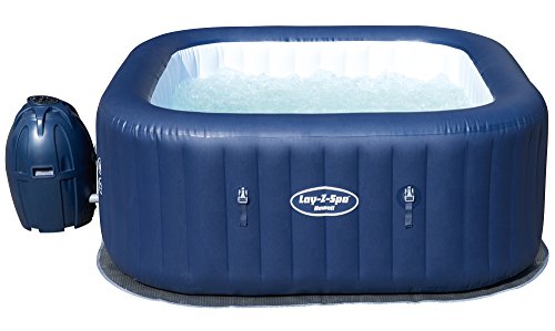 Lay-Z-Spa Hawaii Hot Tub, Airjet Square Inflatable Spa, 4-6 Person