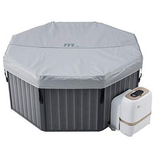 Load image into Gallery viewer, SHATCHI Tuscany Premium 5-6 Bathers Bubble Spa Portable Inflatable Quick Heating Hot Tub, Metallic Silver
