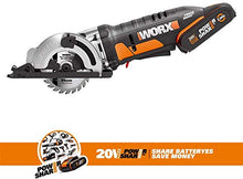 Load image into Gallery viewer, WORX 20V Cordless Circular Saw WX527.1, PowerShare, 2.0Ah, Parallel Guide, TCT 24T Blade, Blade 85mm, Maximum Cutting Capacity 27mm, 1H Quick Charger
