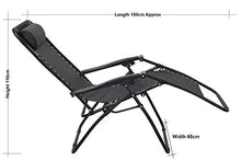 Load image into Gallery viewer, Havnyt Zero Gravity Reclining Chairs Garden Sun Loungers Black SET OF 2
