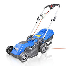 Load image into Gallery viewer, Hyundai 38cm Electric Lawn Mower, 1600W Corded Electric Lawnmower, Rolling &amp; Mulching Lawn Mower, 40L Grass Bag, Corded Lawn Mower, Easy Storage, 3 Year Warranty, Mowers &amp; Outdoor Power Tools, Blue
