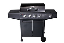 Load image into Gallery viewer, CosmoGrill 4+1 Gas Burner Garden Grill BBQ Barbecue w/Side Burner &amp; Storage - Black
