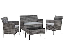 Load image into Gallery viewer, Salbay Rattan Garden Furniture Set Patio Conservatory Indoor Outdoor 4 piece set table chair sofa (Grey)
