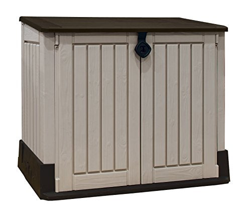 Keter Store-It Out Midi Outdoor Plastic Garden Storage Shed, Beige and Brown, 130 x 74 x 110 cm