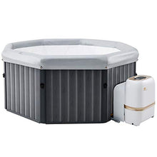 Load image into Gallery viewer, SHATCHI Tuscany Premium 5-6 Bathers Bubble Spa Portable Inflatable Quick Heating Hot Tub, Metallic Silver
