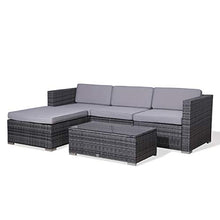 Load image into Gallery viewer, EVRE Rattan Outdoor Garden Furniture Set California Sofa Set with Coffee Table (Grey)
