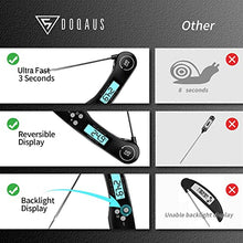 Load image into Gallery viewer, Meat Thermometer, DOQAUS Instant Read Cooking Thermometer, Digital Food Thermometer, Backlight LCD Screen Foldable Long Probe &amp; Auto On/Off, Perfect for Kitchen Cooking, BBQ, Water,Meat, Milk (Black)
