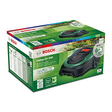 Load image into Gallery viewer, Bosch Robotic Lawnmower Indego S+ 500 (with 18V battery and App Function, docking station included, cutting width 19 cm, for lawns of up to 500 m², in carton packaging)
