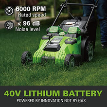 Load image into Gallery viewer, Greenworks battery-powered lawnmower double blade G40LM49DB (Li-Ion 40V 49cm cutting width up to 400m² 2in1 mulching &amp; mowing, 5-fold central cutting height adjustment without battery &amp; charger)
