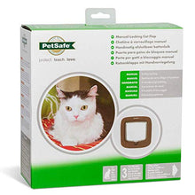 Load image into Gallery viewer, PetSafe Manual-Locking Cat Flap with Easy Install, Brown, 4 Way Manual Lock, Exclusive Entry, For Cats Up To 7 kg, Energy Efficient
