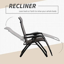 Load image into Gallery viewer, Outsunny Set of 2 Rattan Sun Lounger Zero Gravity Patio Rattan Deck Chairs Folding Recliner Indoor Outdoor Back Adjustable Chair Brown
