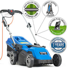 Load image into Gallery viewer, Hyundai 38cm Electric Lawn Mower, 1600W Corded Electric Lawnmower, Rolling &amp; Mulching Lawn Mower, 40L Grass Bag, Corded Lawn Mower, Easy Storage, 3 Year Warranty, Mowers &amp; Outdoor Power Tools, Blue
