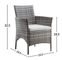 Load image into Gallery viewer, Salbay Rattan Garden Furniture Set Patio Conservatory Indoor Outdoor 4 piece set table chair sofa (Grey)
