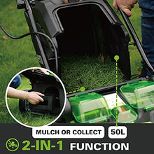 Load image into Gallery viewer, Greenworks battery-powered lawnmower double blade G40LM49DB (Li-Ion 40V 49cm cutting width up to 400m² 2in1 mulching &amp; mowing, 5-fold central cutting height adjustment without battery &amp; charger)
