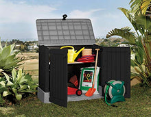 Load image into Gallery viewer, Keter Store It Out Midi Outdoor Plastic Garden Storage Shed, Black and Grey, 130 x 74 x 110 cm
