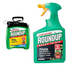 Load image into Gallery viewer, Roundup Fast Action Weedkiller Pump &#39;N Go Ready To Use Spray, 5 Litre &amp; 117831 Tough Weedkiller, Ready to Use, Spray, 1 Litre
