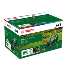 Load image into Gallery viewer, Bosch Cordless Lawnmower CityMower 18V-32 (18 Volt, 1x Battery 2.5 Ah, Brushless Motor, Cutting Width: 32 cm, Lawns up to 300 m², in Carton Packaging)
