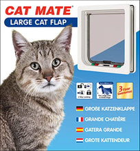 Load image into Gallery viewer, Cat Mate 4-Way Locking Cat Flap for Large Cats and Small Dogs, Easy Fitting, Fast Installation, Durable, Weatherproof, Silent, Convenient, Draught Excluder - White
