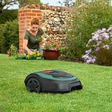 Load image into Gallery viewer, Bosch Robotic Lawnmower Indego S+ 500 (with 18V battery and App Function, docking station included, cutting width 19 cm, for lawns of up to 500 m², in carton packaging)
