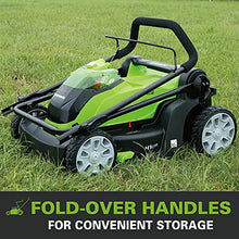 Load image into Gallery viewer, greenworks Cordless Lawnmower G40LM41K2X (Li-Ion 40 V 41cm Cutting Width up to 600msq 2in1 Mulching &amp; Mowing 50 l Grass Bag 5-level Central Cutting Height Adjustment Incl. 2 Battery 2Ah &amp; Charger
