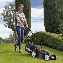 Load image into Gallery viewer, WORX 40V Cordless 34cm Lawn Mower WG779E with 2 x 2.5Ah Batteries &amp; Dual Port Charger, Cutting Height 20-70mm Powershare 30L Grass Bag Cutting Width Up to 280m²
