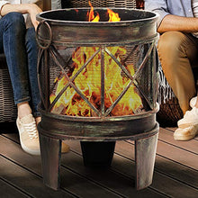 Load image into Gallery viewer, Amagabeli Outdoor Fire Pit for Garden 23Inch Fire Bowl with Spark Screen and Poker Extra Large Deep Rustproof Fire Brazier Wood Burning Fire Basket Portable
